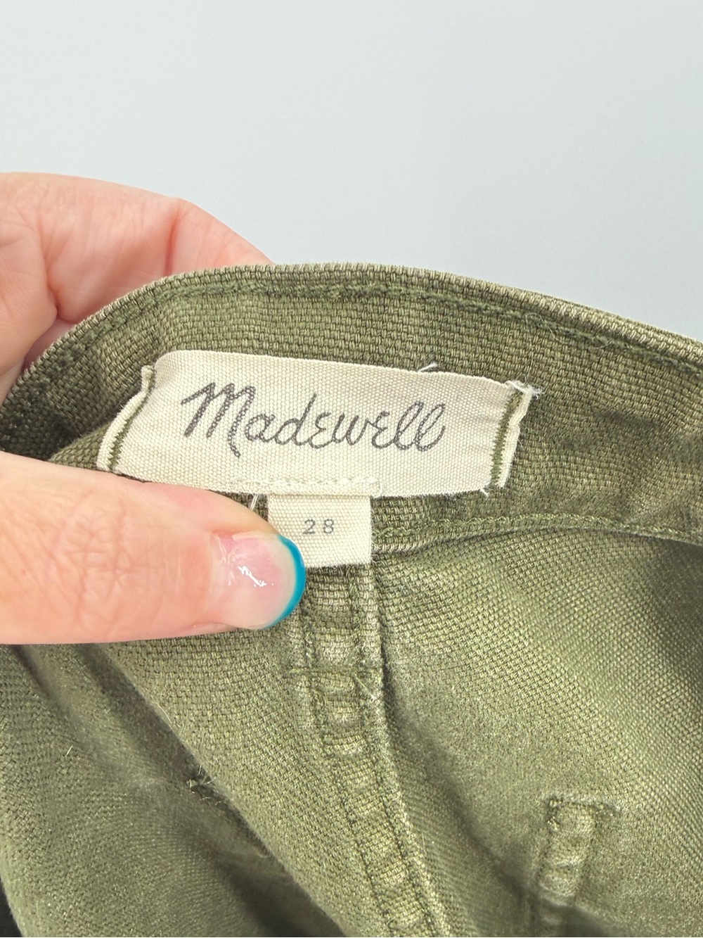 Madewell Women's Olive Green Wide Leg Emmett Button Up Denim Pants Size 28 - Picture 4 of 5